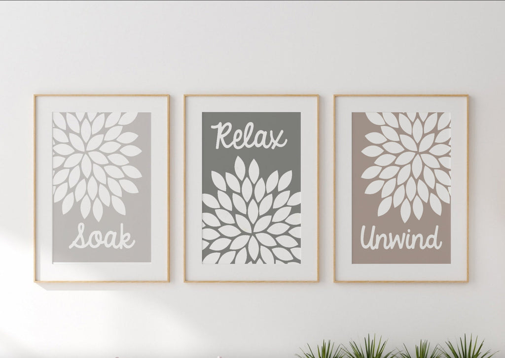 Neutral bathroom decor, spa bathroom wall art, unisex bathroom art, guest bathroom decor ideas, neutral soothing pictures for bathroom wall