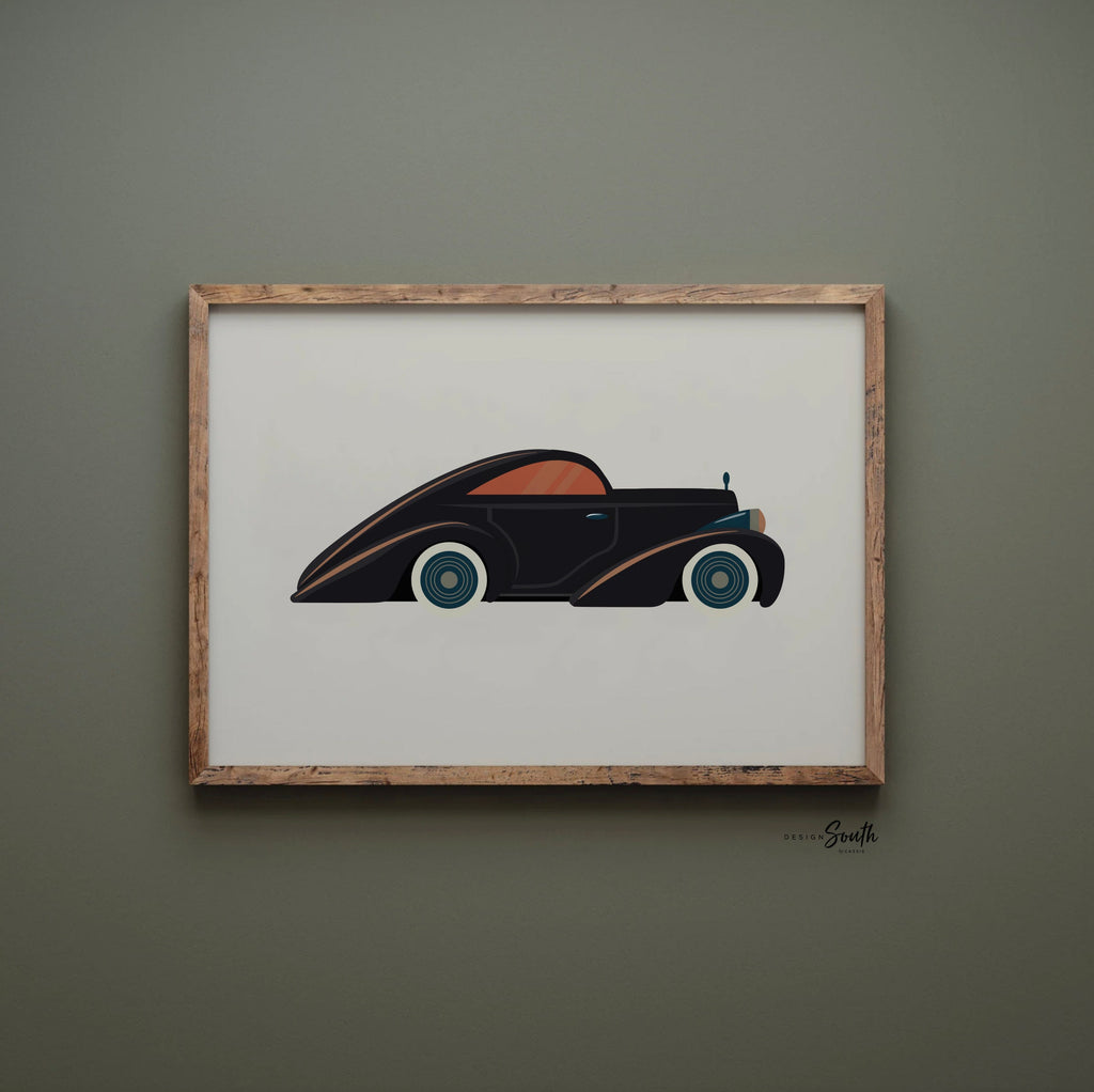 Classic retro luxury old car nursery, car art prints, vintage car art, classic car collection, old automobile nursery art, car lover nursery