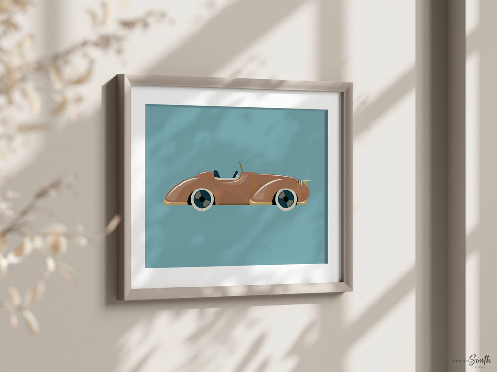 Retro kids transportation wall art print set, classic car themed boys room, decor antique retro old cars decor, little boys room decor cars