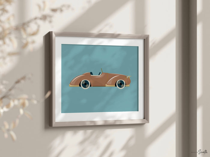 Car nursery decor, retro kids car decor, big boy bedroom vintage car art print set, boy bedroom ideas, playroom boy wall, car nursery gift