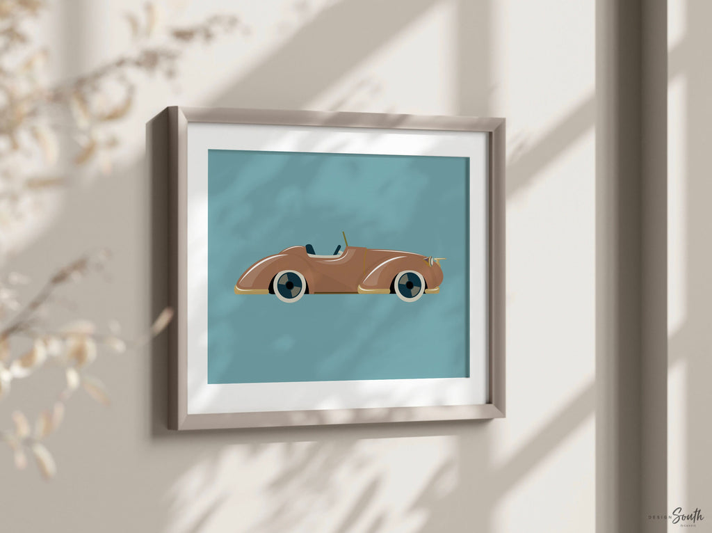 Car nursery decor, retro kids car decor, big boy bedroom vintage car art print set, boy bedroom ideas, playroom boy wall, car nursery gift