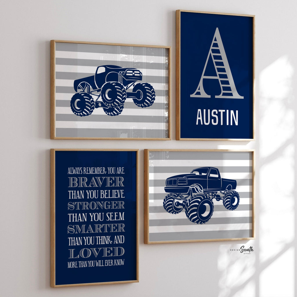 Big boy bedroom trucks, boys truck theme, monster truck theme bedroom wall art, monster truck prints for boys, truck art, truck decor boys