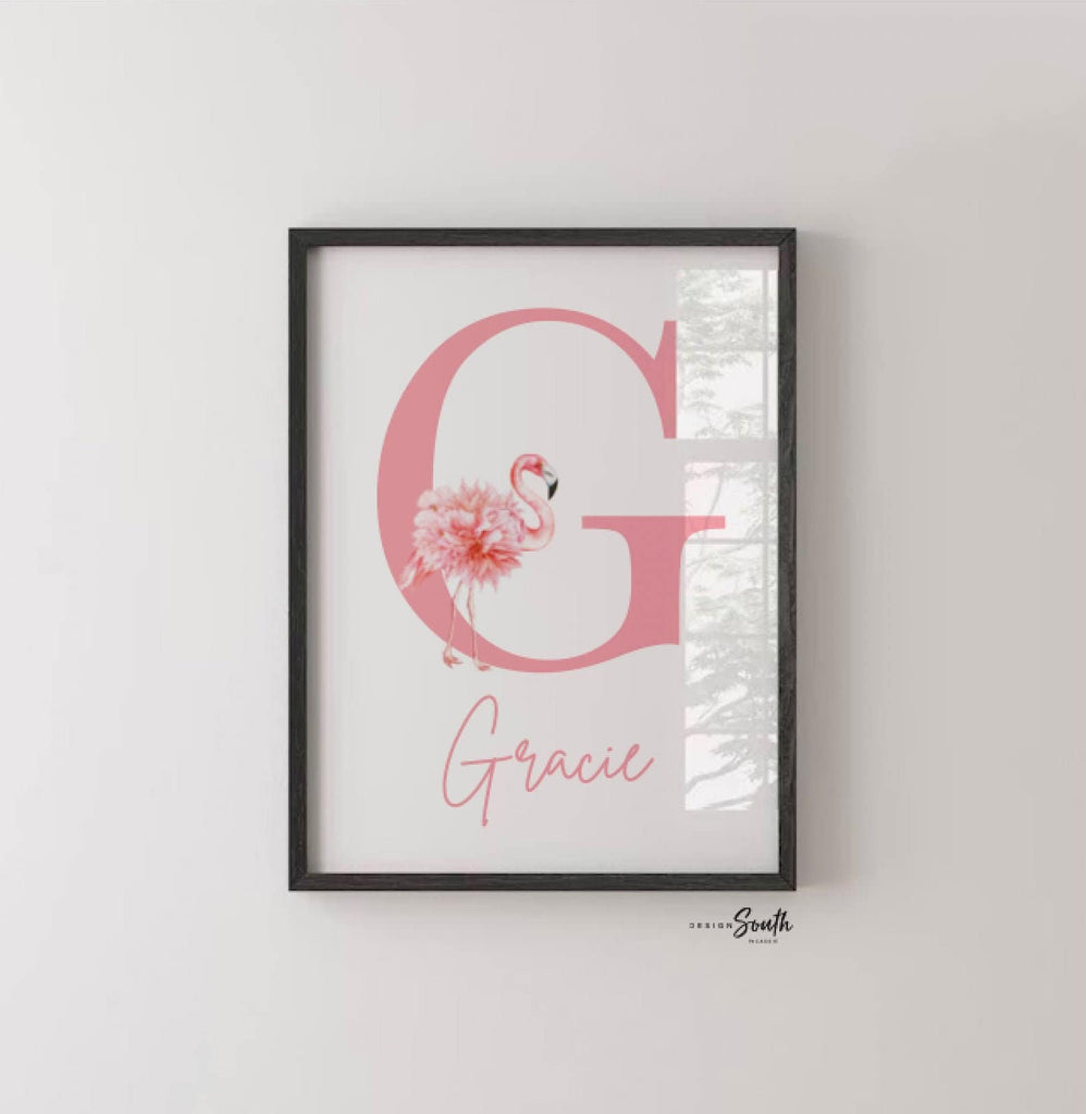 Tropical nursery baby gift, pink flamingos nursery wall, flamingo little girl bedroom, baby girl nursery ideas, themed nursery tropical girl