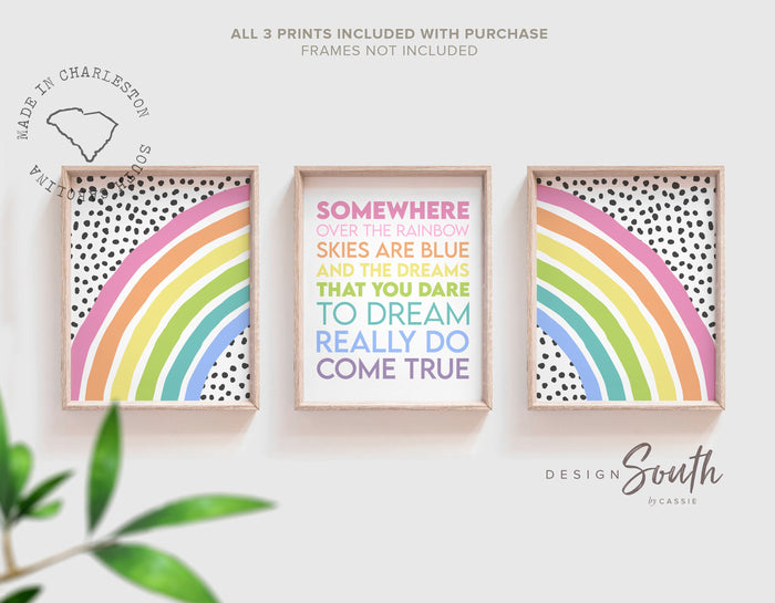 Somewhere over the rainbow art print, rainbow print wall art, kids quotes, crib sign, rainbow nursery, rainbow nursery or girl bedroom decor