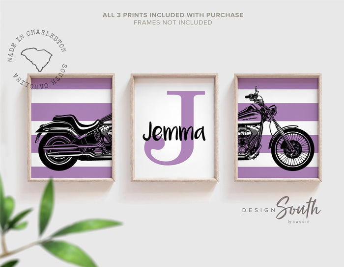 Purple softail harley davidson motorcycle nursery art, purple motorcycle gift, purple baby motorcycle, bedroom motorcycle theme bike purple