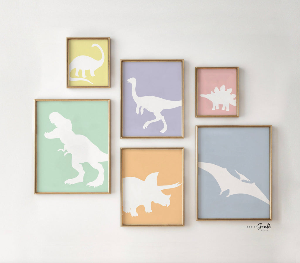 Pastel dinosaur art, dinosaurs girl nursery wall art, bedroom decor cute dinosaurs for girl, dinosaur prints pastel for girls, pink dinosaur