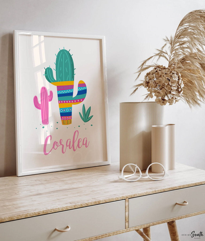 Llama nursery set of 4, alpaca aztec llama baby gift, mint pink llama girl bedroom wall art print, llama cactus decor, llama baby pictures