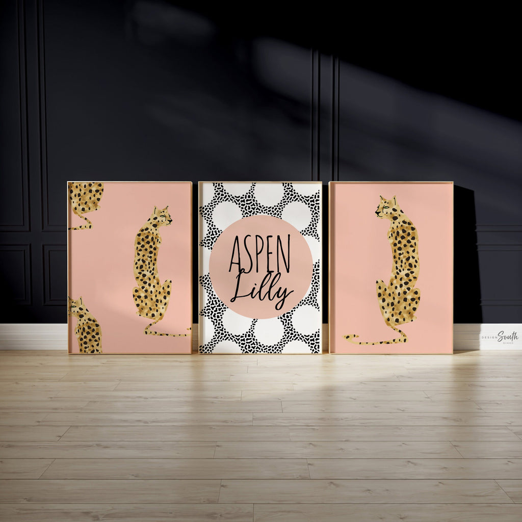 Cheetah nursery print, nursery animals print, nursery wall art, safari animal prints, cheetah print, poster print pink cheetah little girl