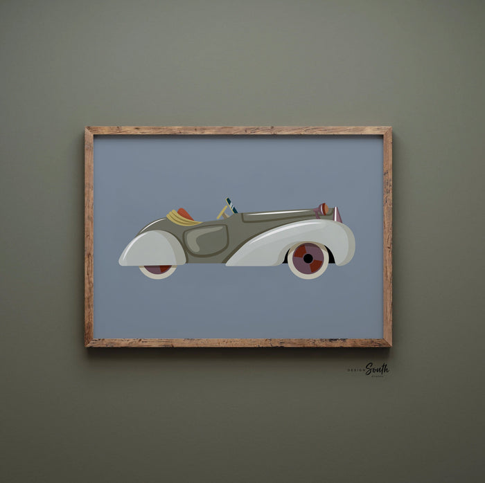 Vintage car collection, vintage car nursery, car art prints, set of 4 car prints, classic car wall art for nursery, boy bedroom car themed