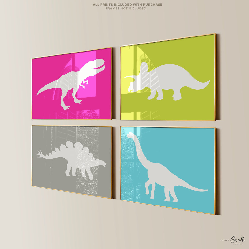 Girls dinosaur bedroom, dinosaur toddler girl dinosaurs, girly dinosaur wall prints, girls dinosaur playroom, girls playroom bright dinosaur