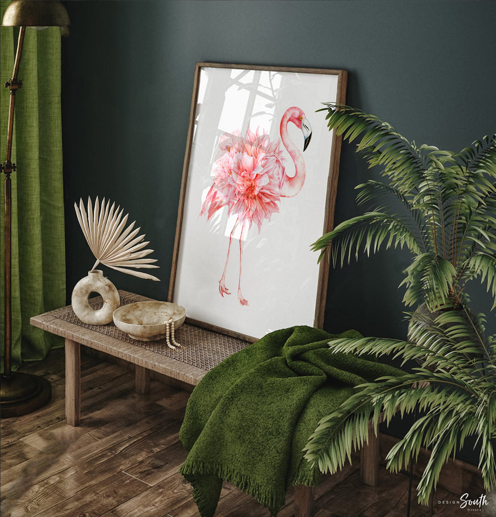 Tropical nursery baby gift, pink flamingos nursery wall, flamingo little girl bedroom, baby girl nursery ideas, themed nursery tropical girl