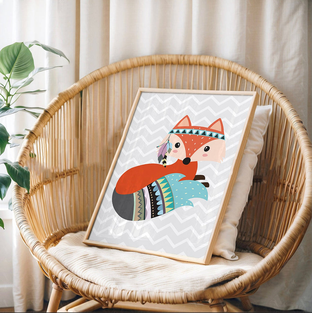 Fox nursery art, christian nursery quote, fox decor, gender neutral nursery decor, for this child we have prayed, neutral woodland nursery