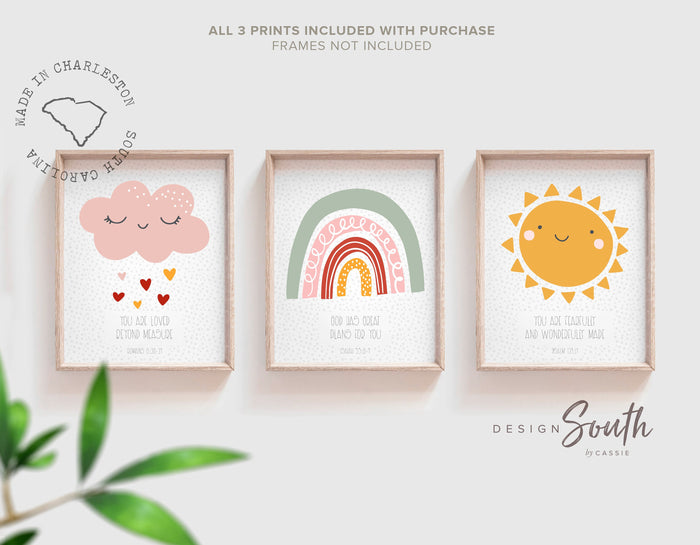 Christian nursery wall decor, bible verse wall art, nursery bible wall art, church nursery room decor, christian nursery or bedroom wall art