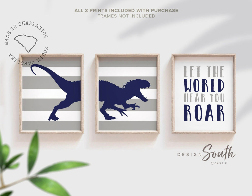 Let the world hear you roar, t-rex roar dinosaur art boys, kids art t-rex dinosaur theme, dinosaur decor boy bedroom, dinosaur quote print