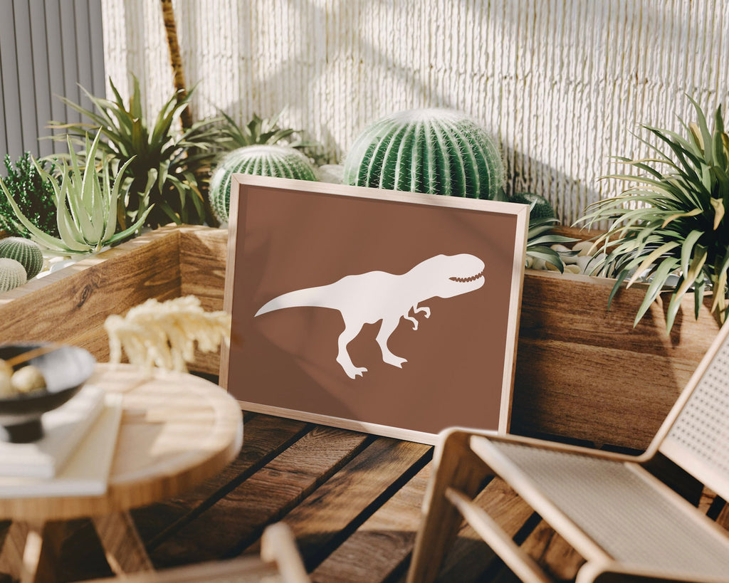 Boho dinosaur art, gender neutral dinosaur, contemporary boho dinosaur wall art, dinosaur neutral poster, dinosaur themed bedroom muted boho