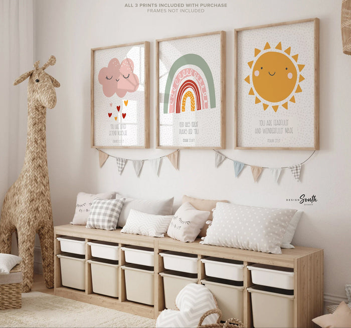 Christian nursery wall decor, bible verse wall art, nursery bible wall art, church nursery room decor, christian nursery or bedroom wall art