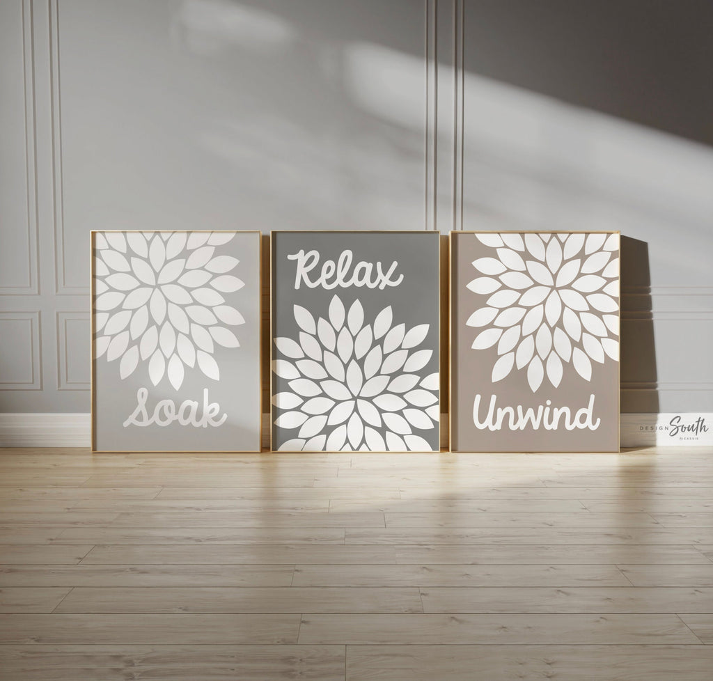 Neutral bathroom decor, spa bathroom wall art, unisex bathroom art, guest bathroom decor ideas, neutral soothing pictures for bathroom wall