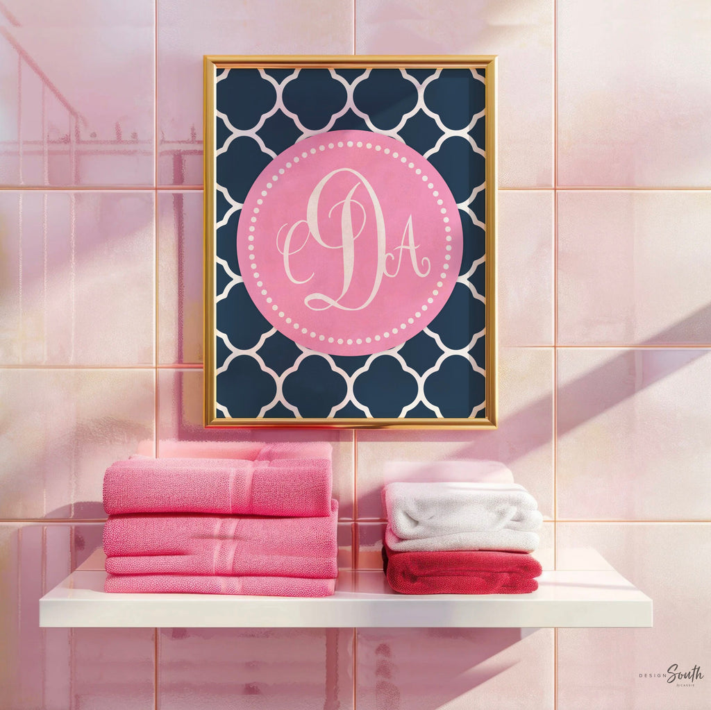 Girls teal pink and navy blue bedroom, nursery monogram teal pink, baby room teal, girl nursery wall decor, girl bedroom decor, newborn gift