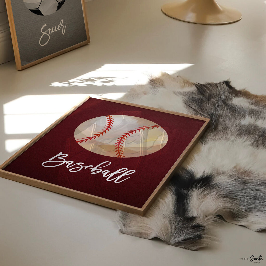 Boys room sports decor, basketball baseball football soccer wall art posters, athletic kid room, sports theme gift for boy, nursery sports