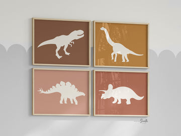 Boho dinosaur art, gender neutral dinosaur, contemporary boho dinosaur wall art, dinosaur neutral poster, dinosaur themed bedroom muted boho