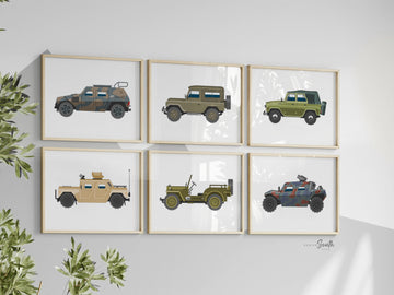 Military baby vehicle wall art, military baby gift, army truck vehicles child kid decor, baby boy army nursery, kids room army veteran decor