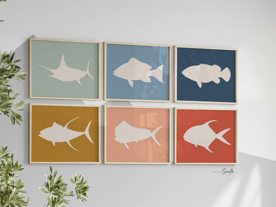 Offshore fishing, offshore fish, boys saltwater fish wall art, marlin nursery, boys fishing theme, fish nursery art boys, marlin fish decor