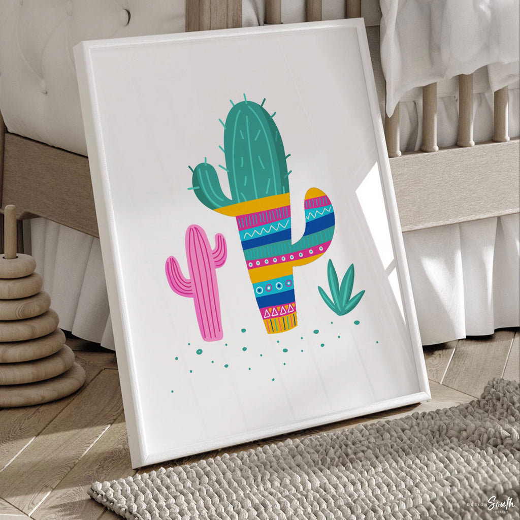 Nursery succulent decor, nursery succulent art, girls bedroom cactus llama succulent theme decor, girl cactus decor, alpaca decor, pink mint