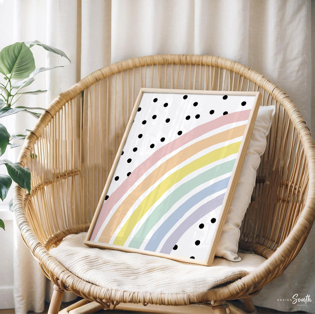 Nursery wall decor, monogram print for girls, pastel baby name art, prints for girl bedroom, playroom print set rainbow, girl&#39;s monogram art