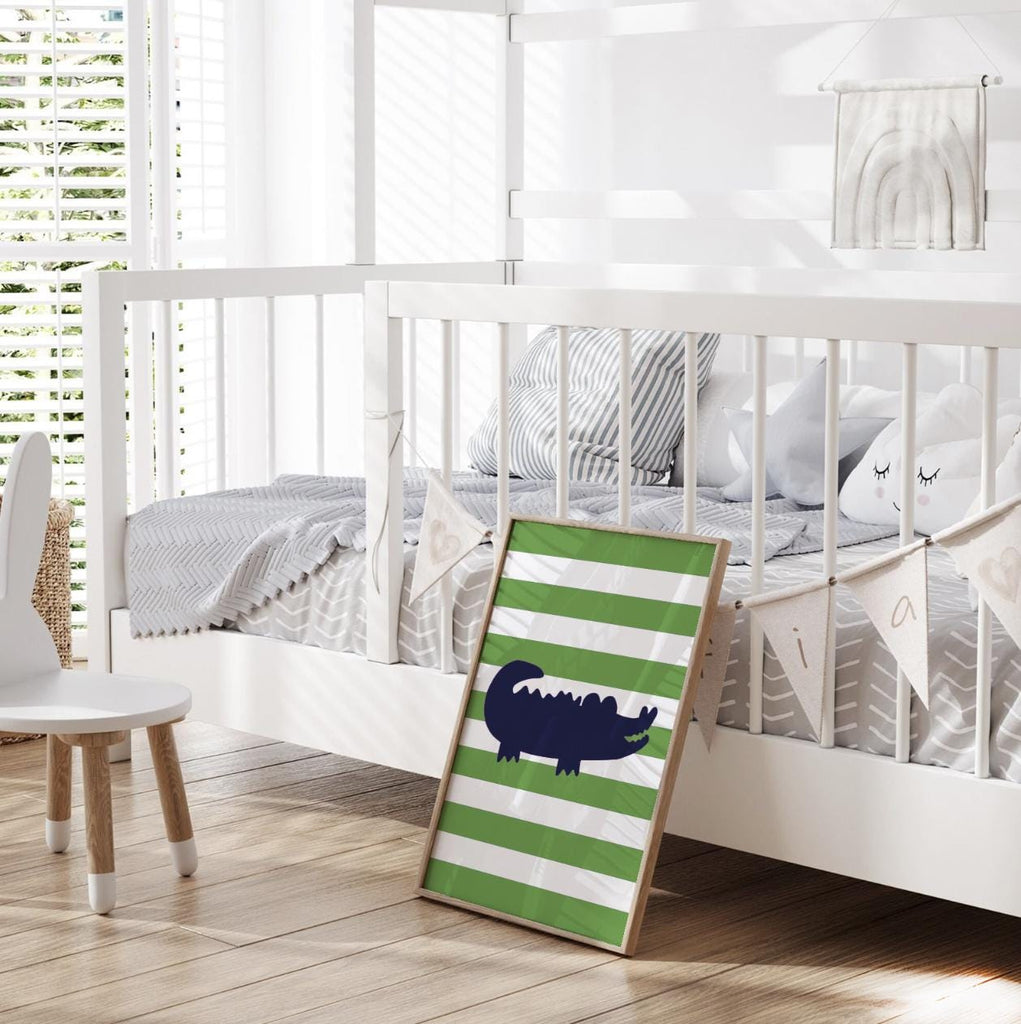 Bathroom decor, alligator bathroom decor, childrens bathroom decor, boy girl bathroom, pink, navy blue, green, wash, brush, floss, flush