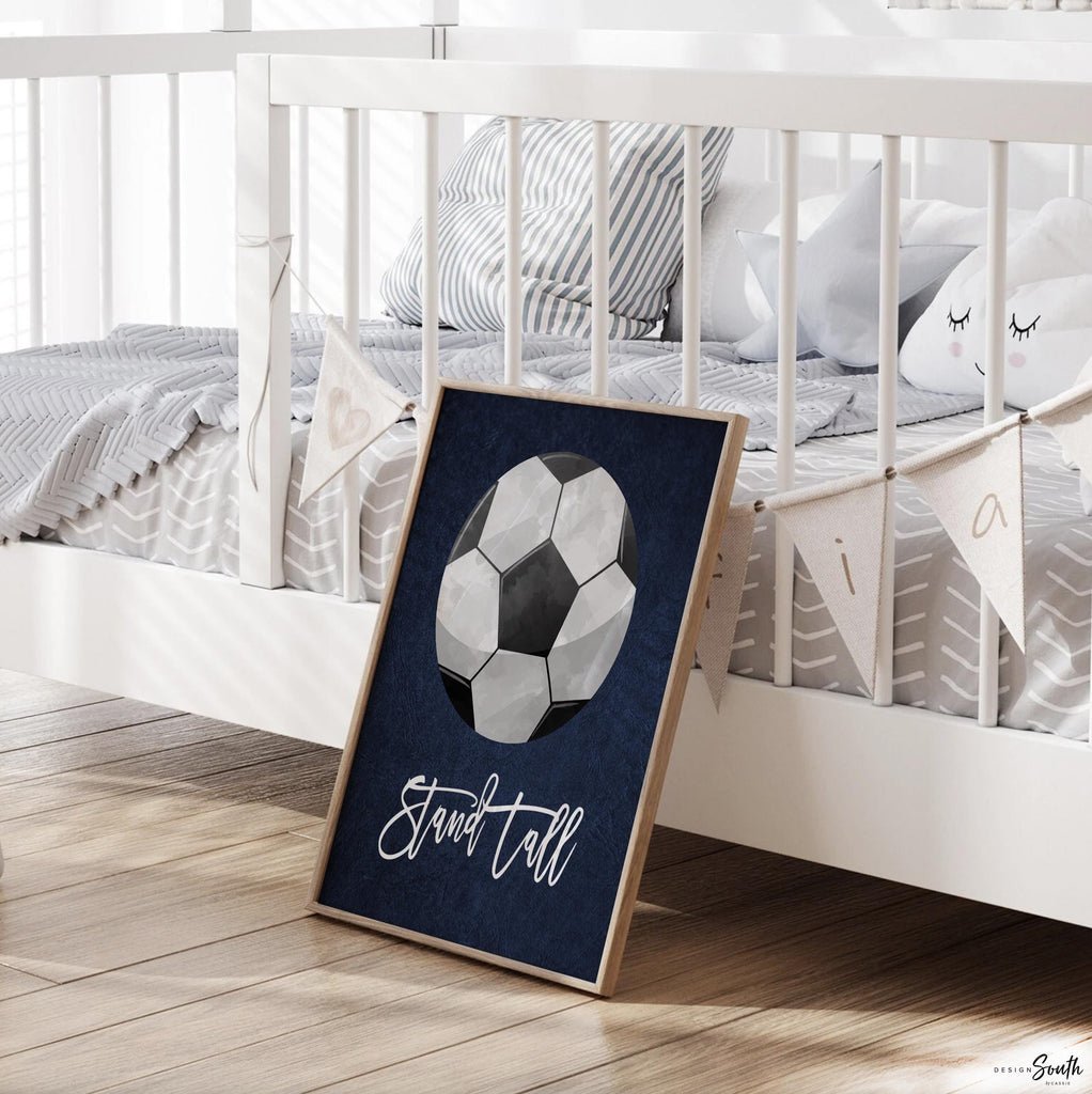 Navy blue sports kids room, boys sports nursery wall art poster prints, gift boy birthday party sports theme, navy blue boy prints bedroom