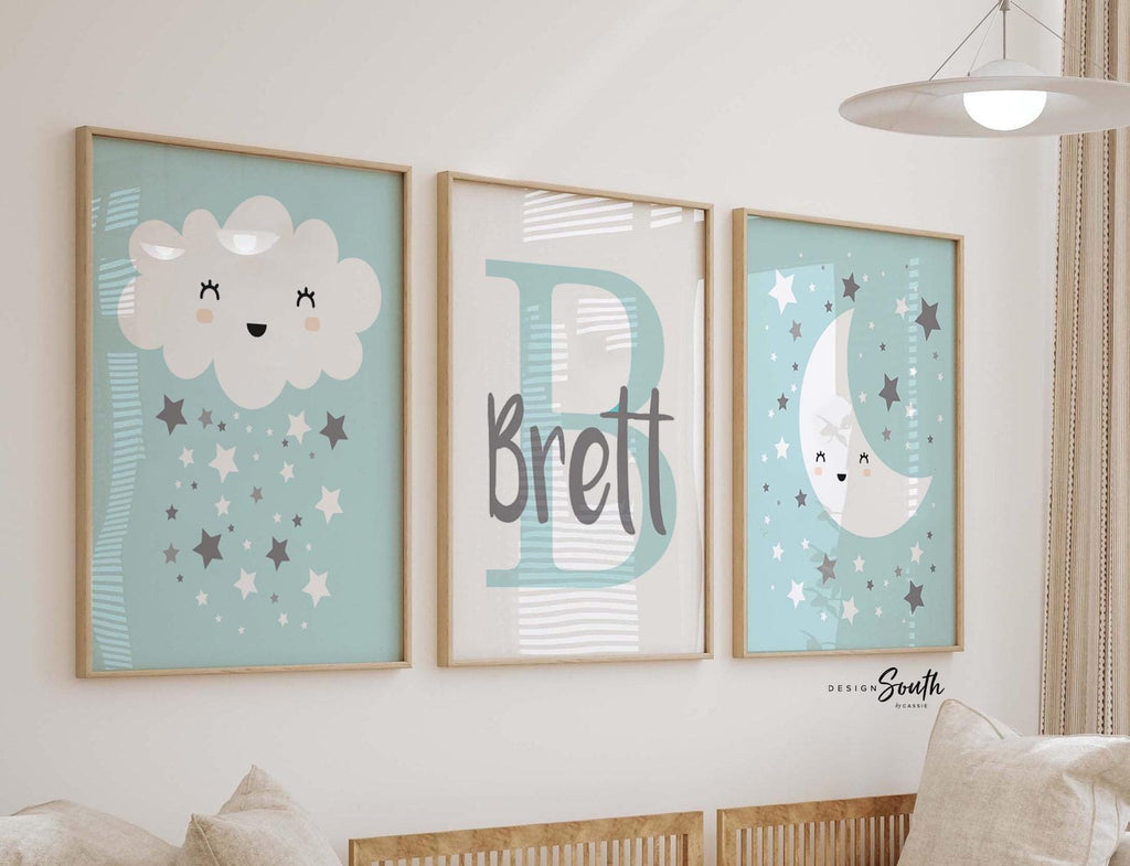 Gender neutral nursery, unisex nursery, aqua gray white, unisex nursery baby name, modern nursery, baby art, nursery art, nursery decor gray