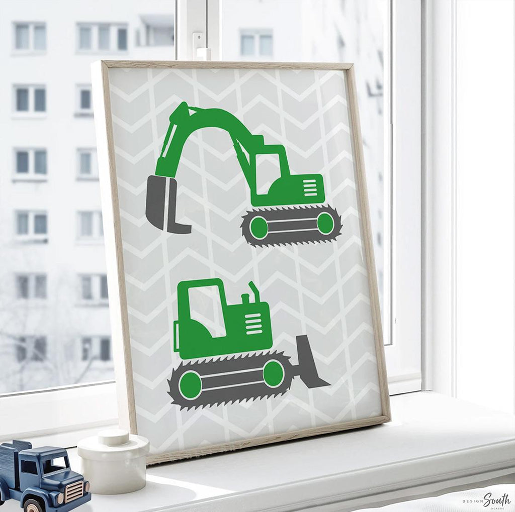 Tractors baby boy quote, boys bedroom wall construction theme posters, baby shower construction gift, birthday party construction theme gift