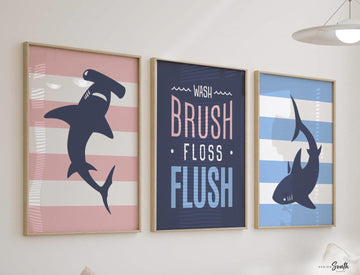 Boy girl bathroom, boy and girl shark bathroom, boy girl decor pink blue, pink and blue bathroom kids, boy girl twin bathroom, twin girl boy