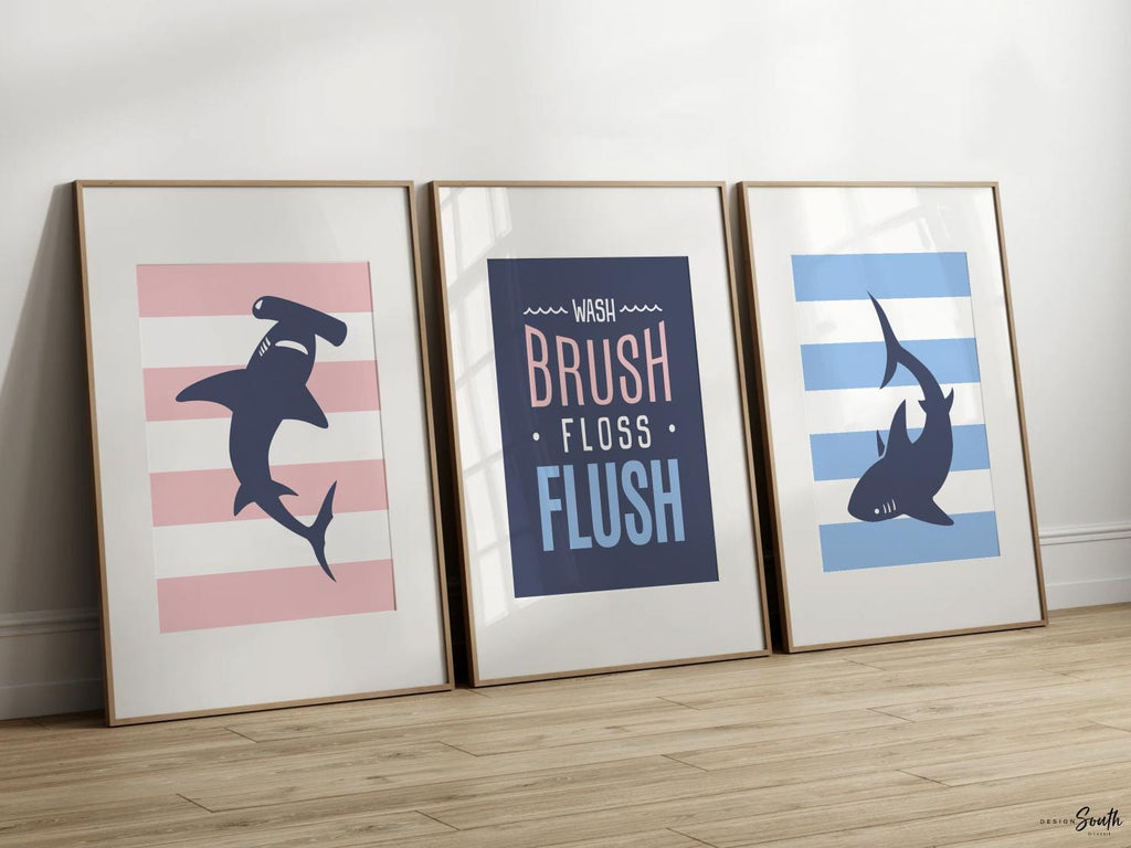 Boy girl bathroom, boy and girl shark bathroom, boy girl decor pink blue, pink and blue bathroom kids, boy girl twin bathroom, twin girl boy