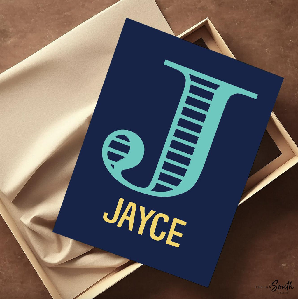 Boys nursery decor, shark nursery decor, personalized print for boys, yellow, teal, navy blue, boys bedroom wall decor, quote for boys room