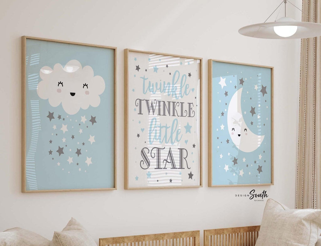 Aqua and gray boys nursery, decor ideas for nursery, gray nursery, boys monogram, baby boy gift, aqua nursery, wall art for baby boy, stars