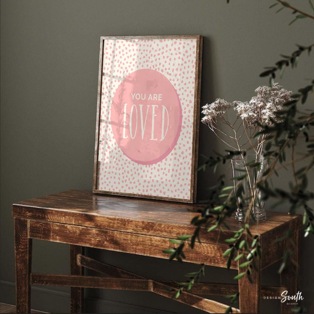 Art prints coral blush pink yellow, little girl room art set, you are strong loved kind, positive print set for girl set, coral yellow room