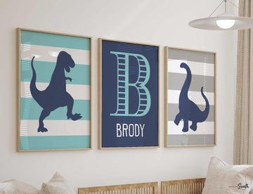 Little boys bedroom wall ideas, gray and navy dinosaur decor, boys nursery art dinosaurs, bedroom wall print dinosaur, dinosaur shower gift