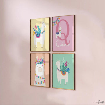 Llama nursery decor, llama nursery art, llama theme, llama baby decor, llama print, llama wall art, girl nursery prints, alpaca nursery art