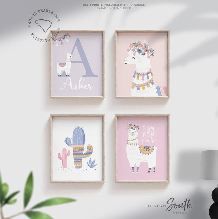 Llama nursery decor, llama nursery art, llama theme, llama baby decor, llama print, wall llamas, personalized gift alpaca nursery art print