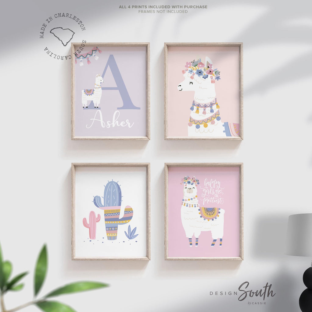 Llama nursery decor, llama nursery art, llama theme, llama baby decor, llama print, wall llamas, personalized gift alpaca nursery art print