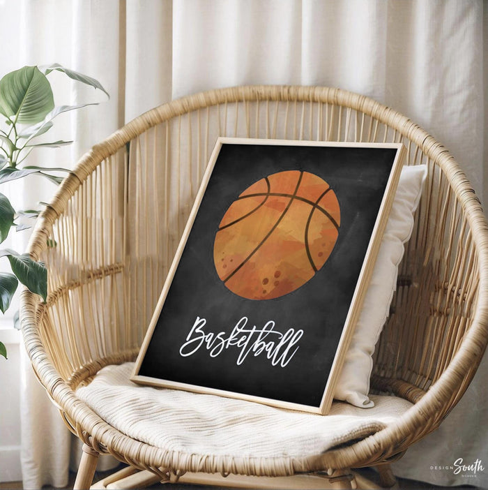 Sports wall prints for kid room, sports balls wall pictures, sports art collection set, basketball baseball soccer football wall art nursery