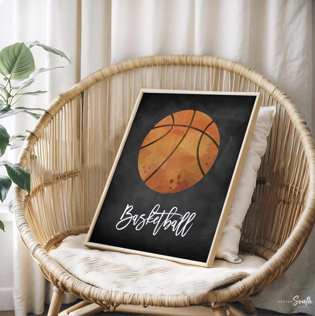Sports wall prints for kid room, sports balls wall pictures, sports art collection set, basketball baseball soccer football wall art nursery