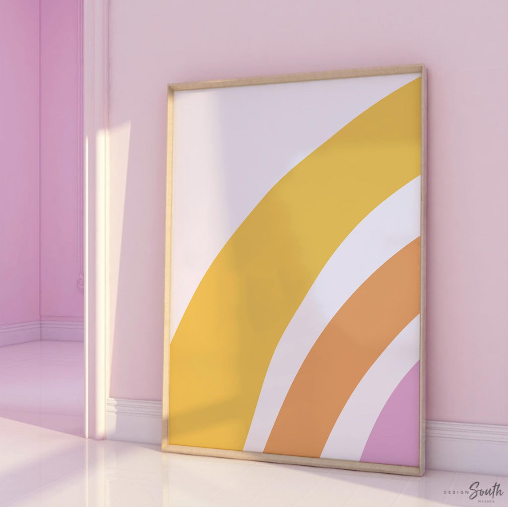 Girl rainbow posters, rainbow wall art for girl bedroom, decor for girl room, kids room wall, rainbow wall decorations, sunshine nursery art