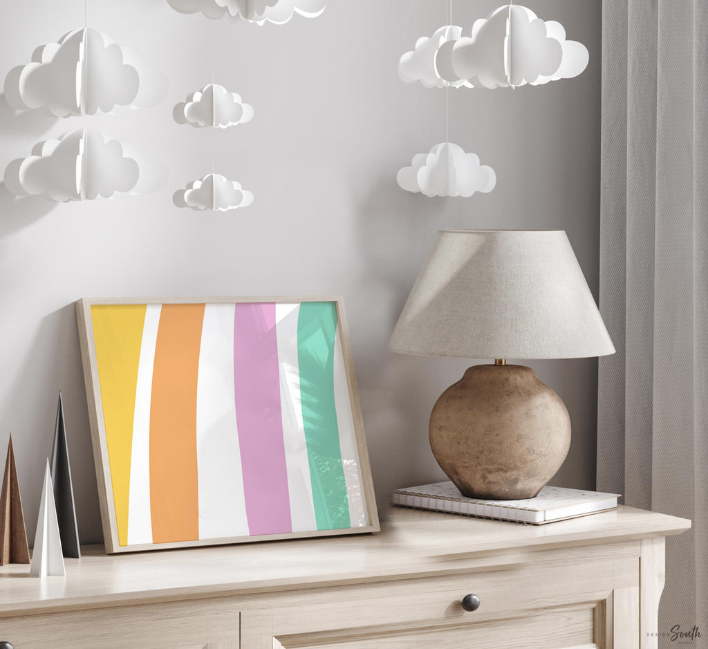 Girl rainbow posters, rainbow wall art for girl bedroom, decor for girl room, kids room wall, rainbow wall decorations, sunshine nursery art