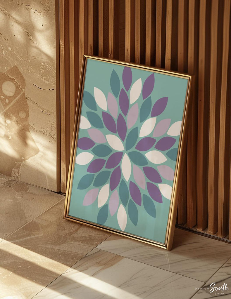 Bathroom wall decor, wash, brush, floss, flush, girls bathroom decor, purple and teal bathroom prints, dahlia bathroom, flower bathroom art