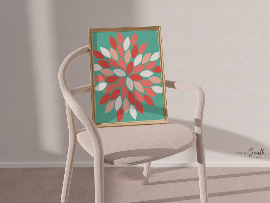 Coral baby girl nursery wall decor, coral baby gift, bedroom coral flowers, love you to the moon girl quote, little girl bedroom decor coral