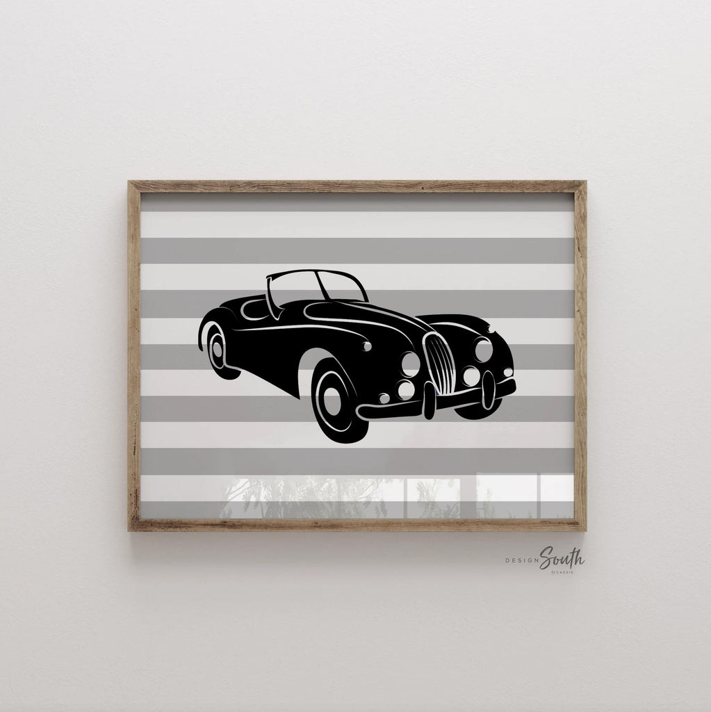 Red and black boys car truck wall art, cars wall art, car truck decor, personalized boys art red black car truck, vintage cars nursery decor