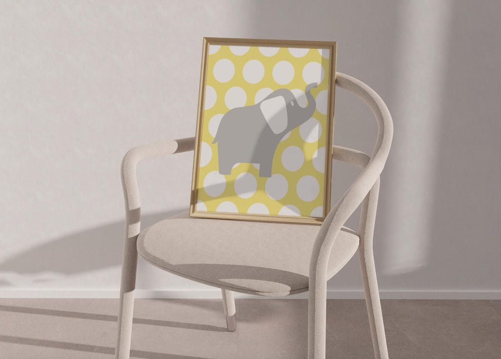 Unisex nursery decor, elephant nursery, yellow and gray nursery decor, gender neutral nursery decor, yellow elephants, you are my sunshine