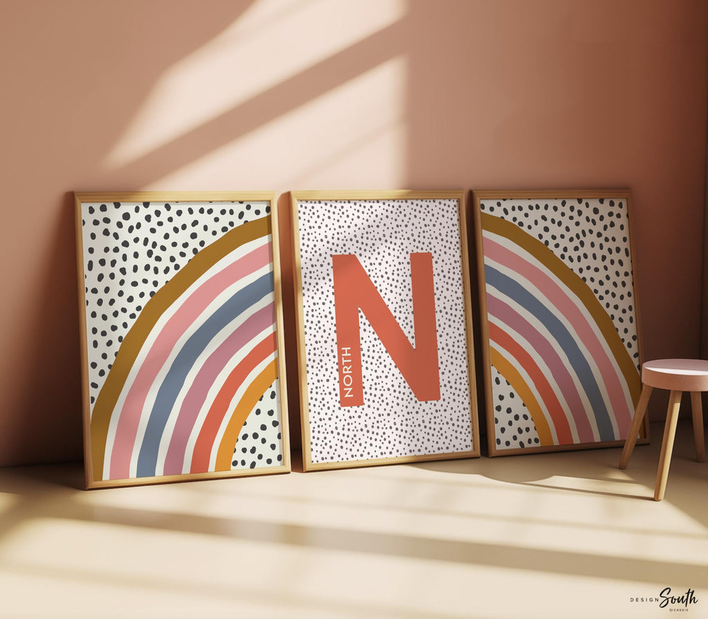 Kids room wall art, nursery prints, boho baby nursery decor, gender neutral nursery, playroom neutral color scheme, modern neutral nursery